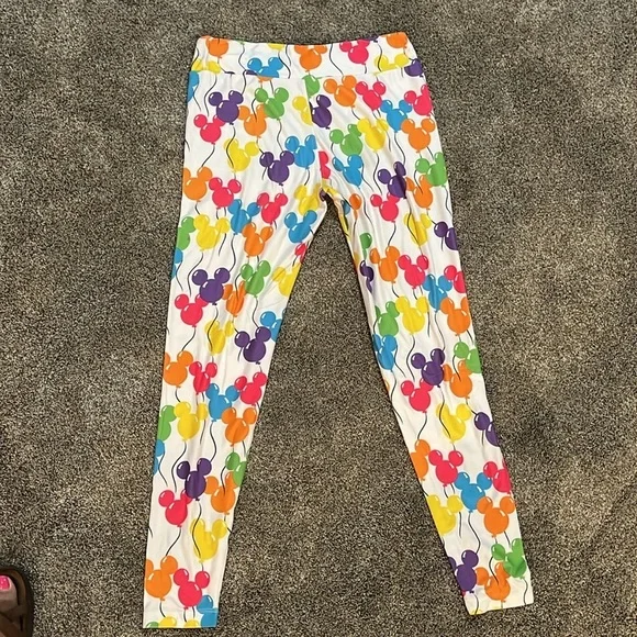 DISNEY PARKS RAINBOW MICKEY MOUSE BALLOONS ICON LEGGINGS WOMENS Size Large - Picture 3 of 5